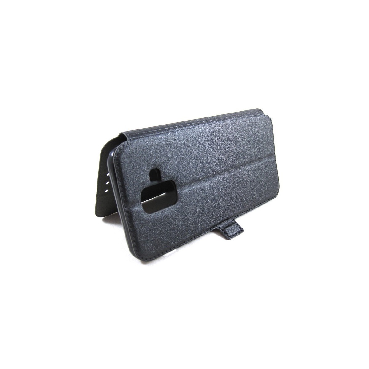Funda Soporte Piel Negra para Samsung Galaxy A6 (2018) Flip Libro
