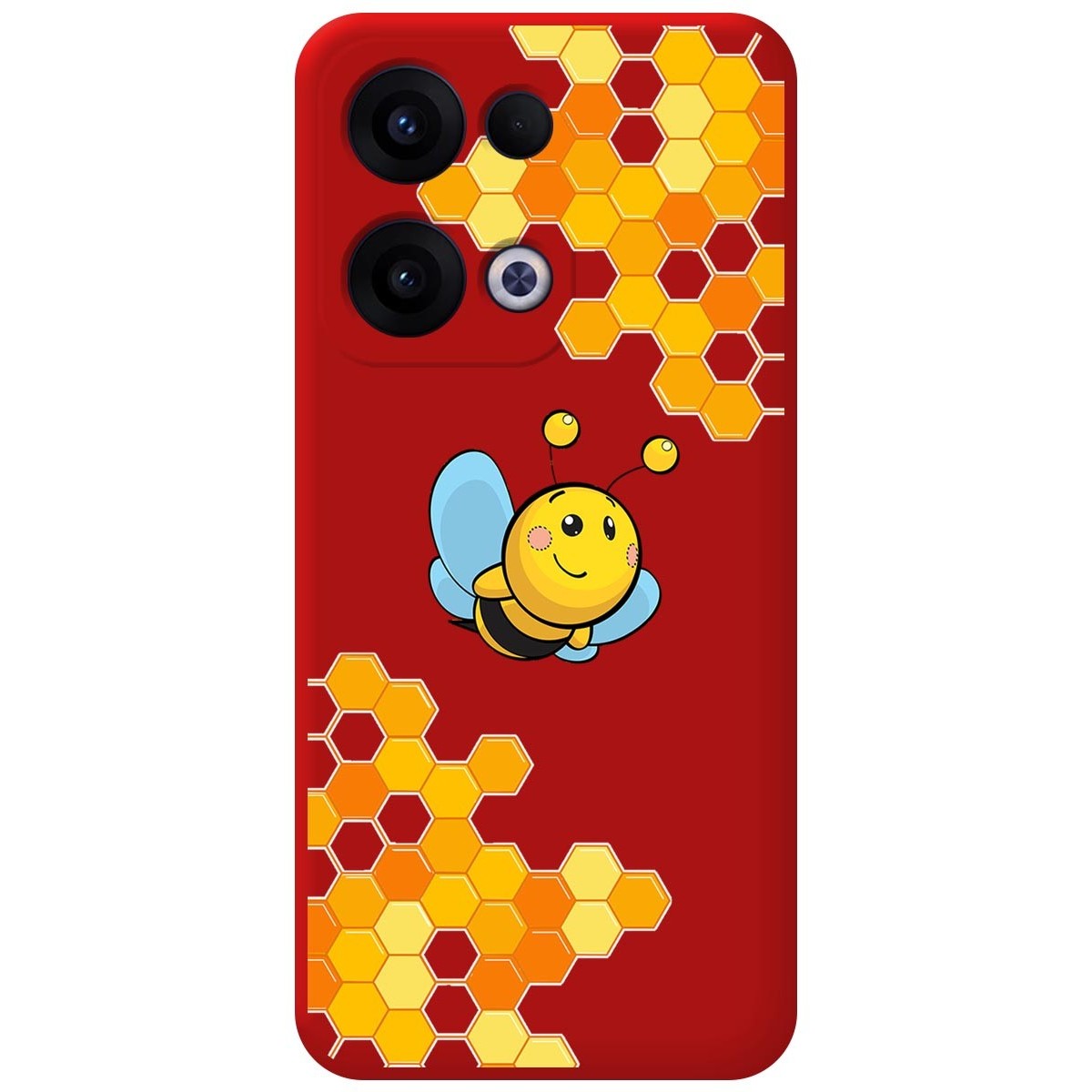 Funda Silicona Líquida Roja para Oppo Reno 13 5G diseño Abeja Dibujos
