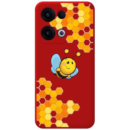 Funda Silicona Líquida Roja para Oppo Reno 13 5G diseño Abeja Dibujos