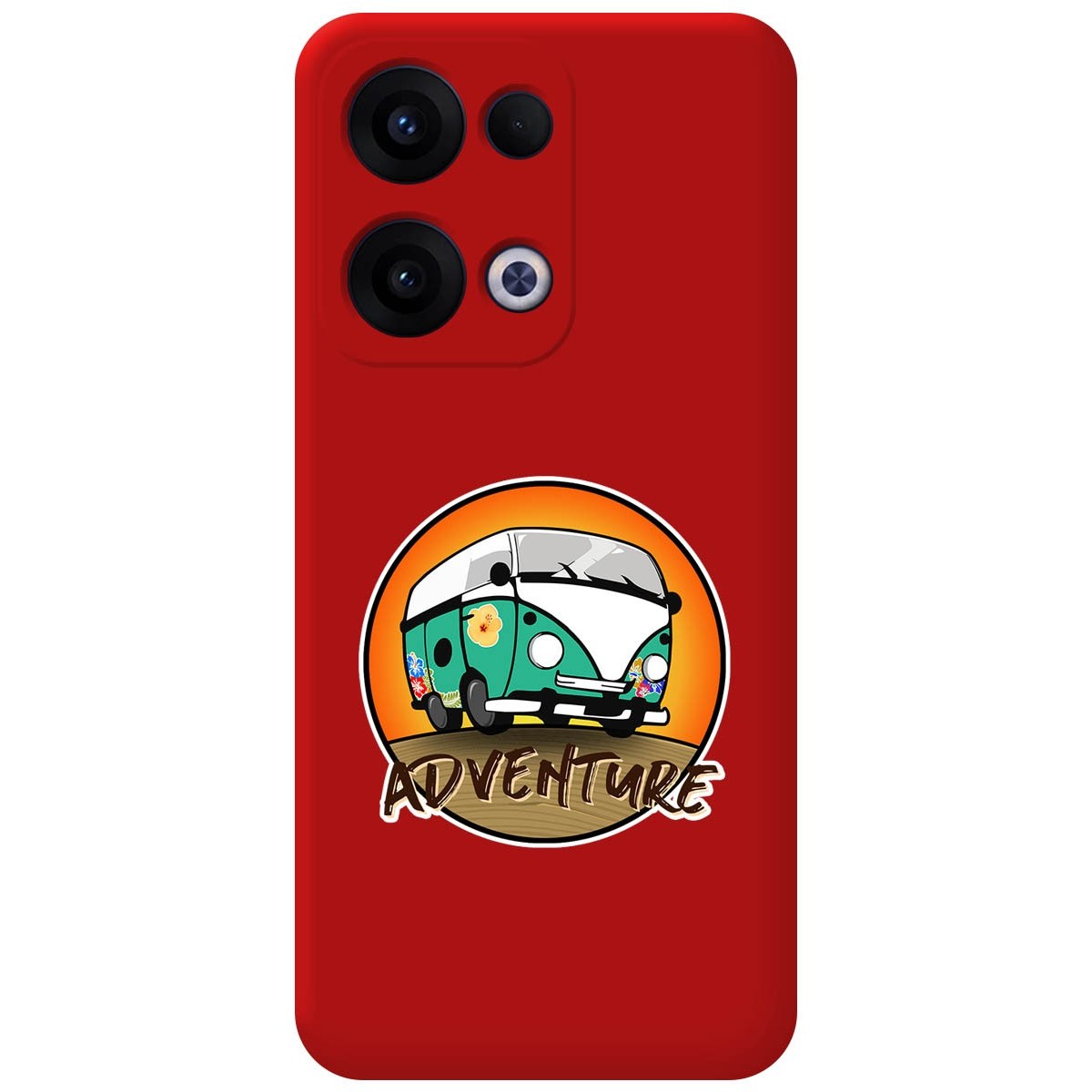 Funda Silicona Líquida Roja para Oppo Reno 13 5G diseño Adventure Dibujos
