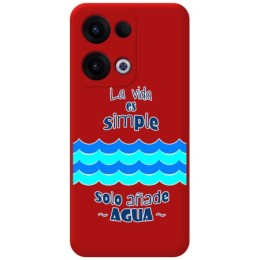 Funda Silicona Líquida Roja para Oppo Reno 13 5G diseño Agua Dibujos