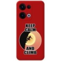 Funda Silicona Líquida Roja para Oppo Reno 13 5G diseño Mujer Escalada Dibujos