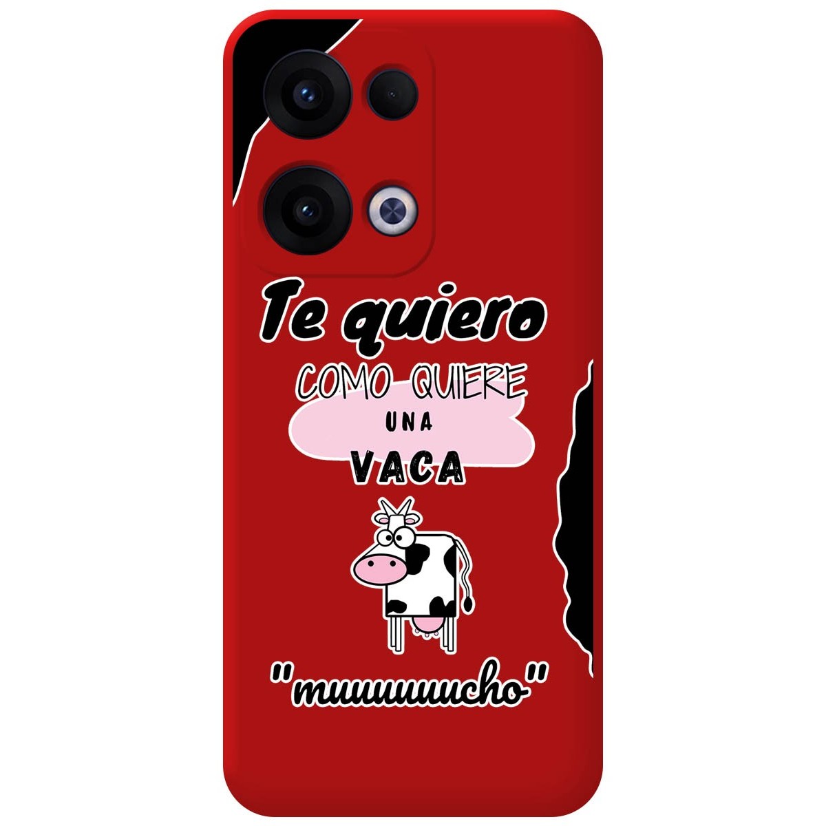 Funda Silicona Líquida Roja para Oppo Reno 13 5G diseño Vaca Dibujos