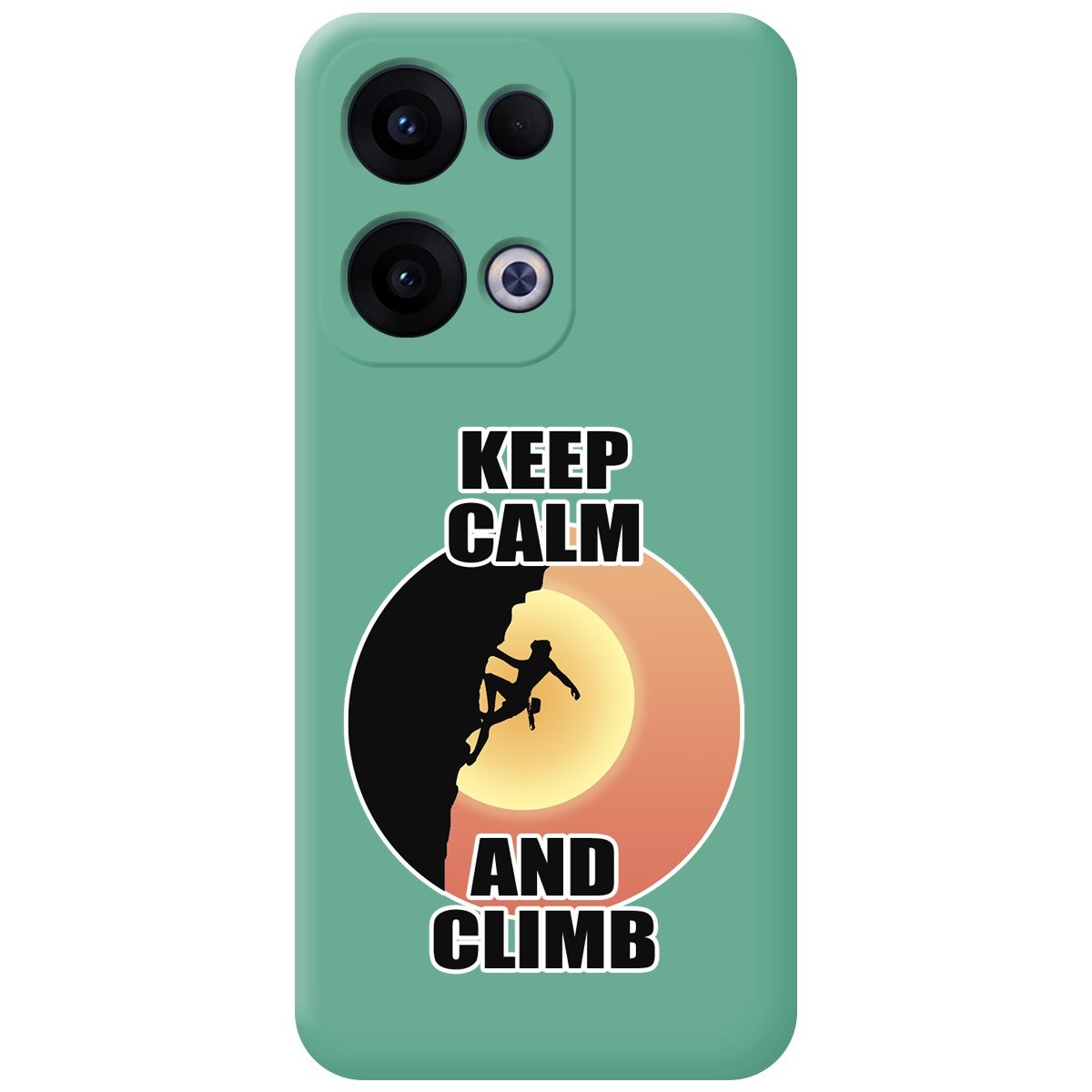 Funda Silicona Líquida Verde para Oppo Reno 13 5G diseño Mujer Escalada Dibujos