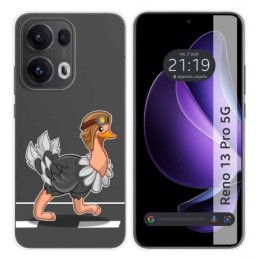 Funda Silicona Transparente para Oppo Reno 13 Pro 5G diseño Avestruz Dibujos