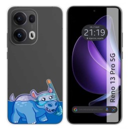 Funda Silicona Transparente para Oppo Reno 13 Pro 5G diseño Hipo Dibujos