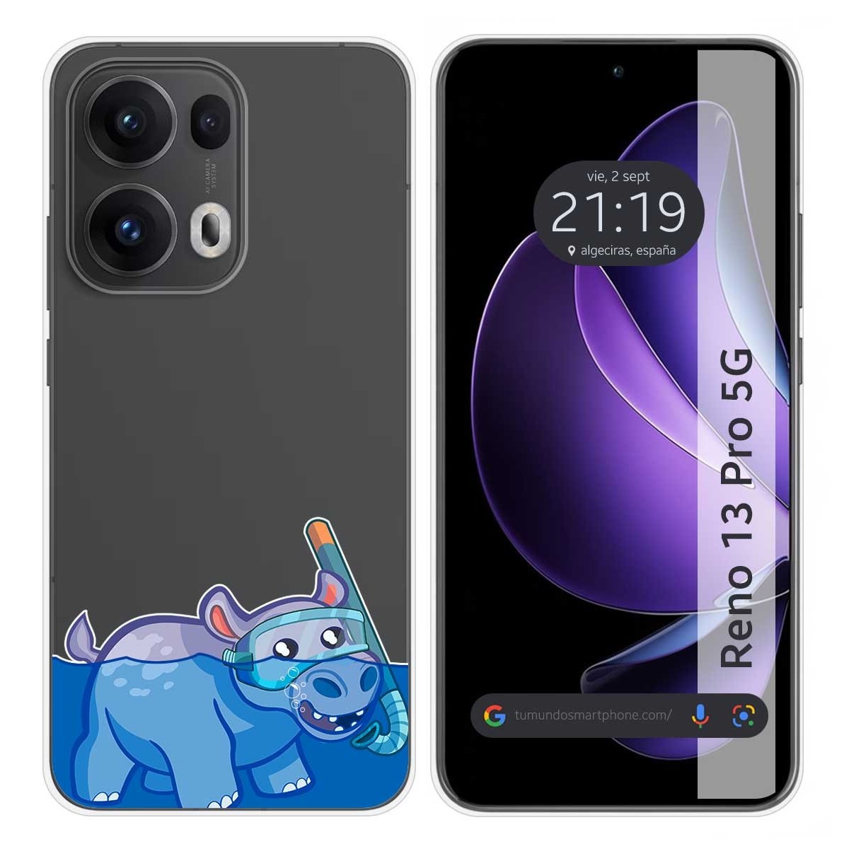 Funda Silicona Transparente para Oppo Reno 13 Pro 5G diseño Hipo Dibujos