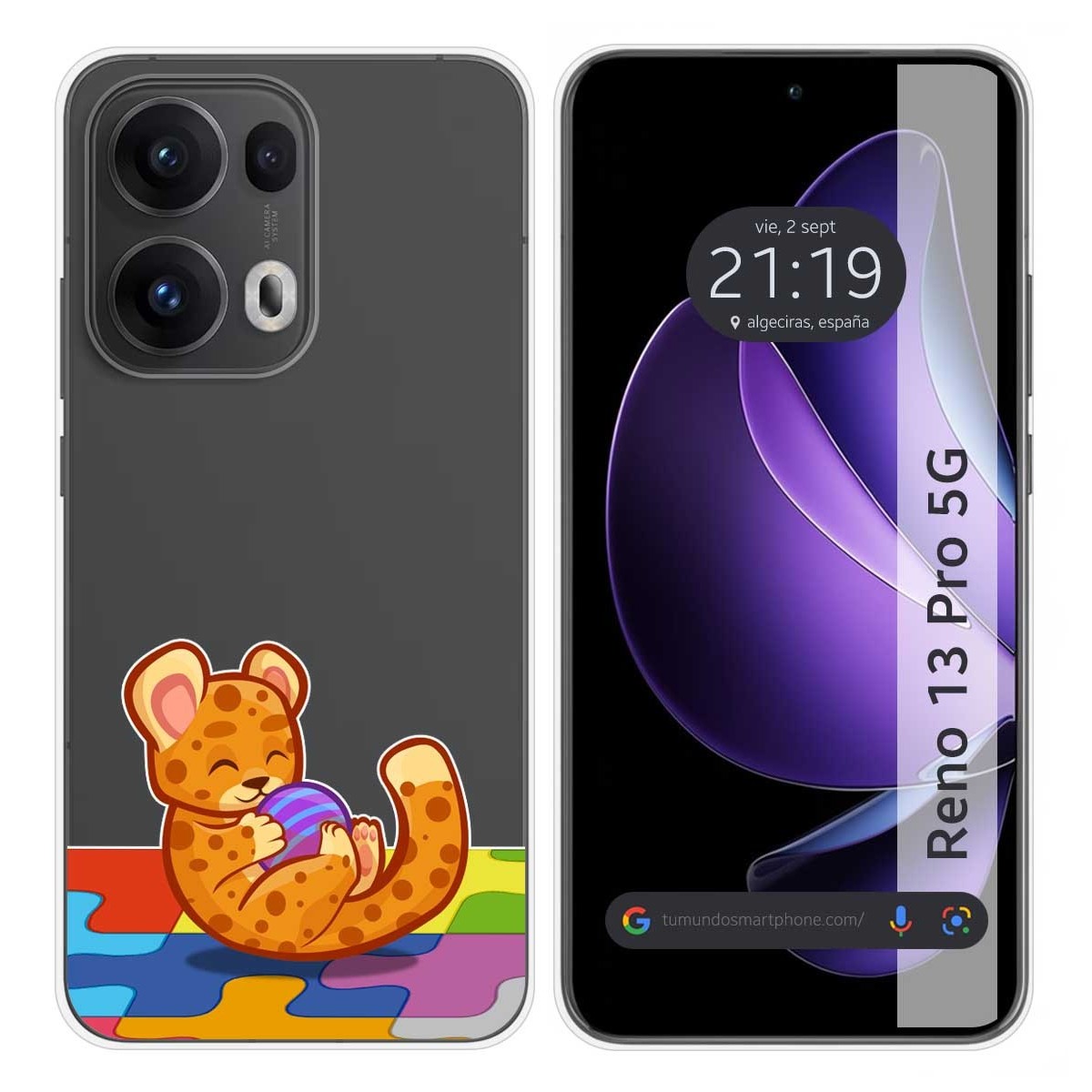 Funda Silicona Transparente para Oppo Reno 13 Pro 5G diseño Leopardo Dibujos