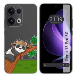 Funda Silicona Transparente para Oppo Reno 13 Pro 5G diseño Panda Dibujos