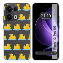 Funda Silicona Transparente para Oppo Reno 13 Pro 5G diseño Pato Dibujos