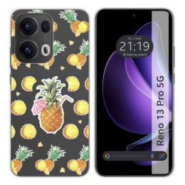 Funda Silicona Transparente para Oppo Reno 13 Pro 5G diseño Piña Dibujos