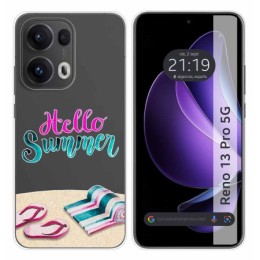 Funda Silicona Transparente para Oppo Reno 13 Pro 5G diseño Summer Dibujos