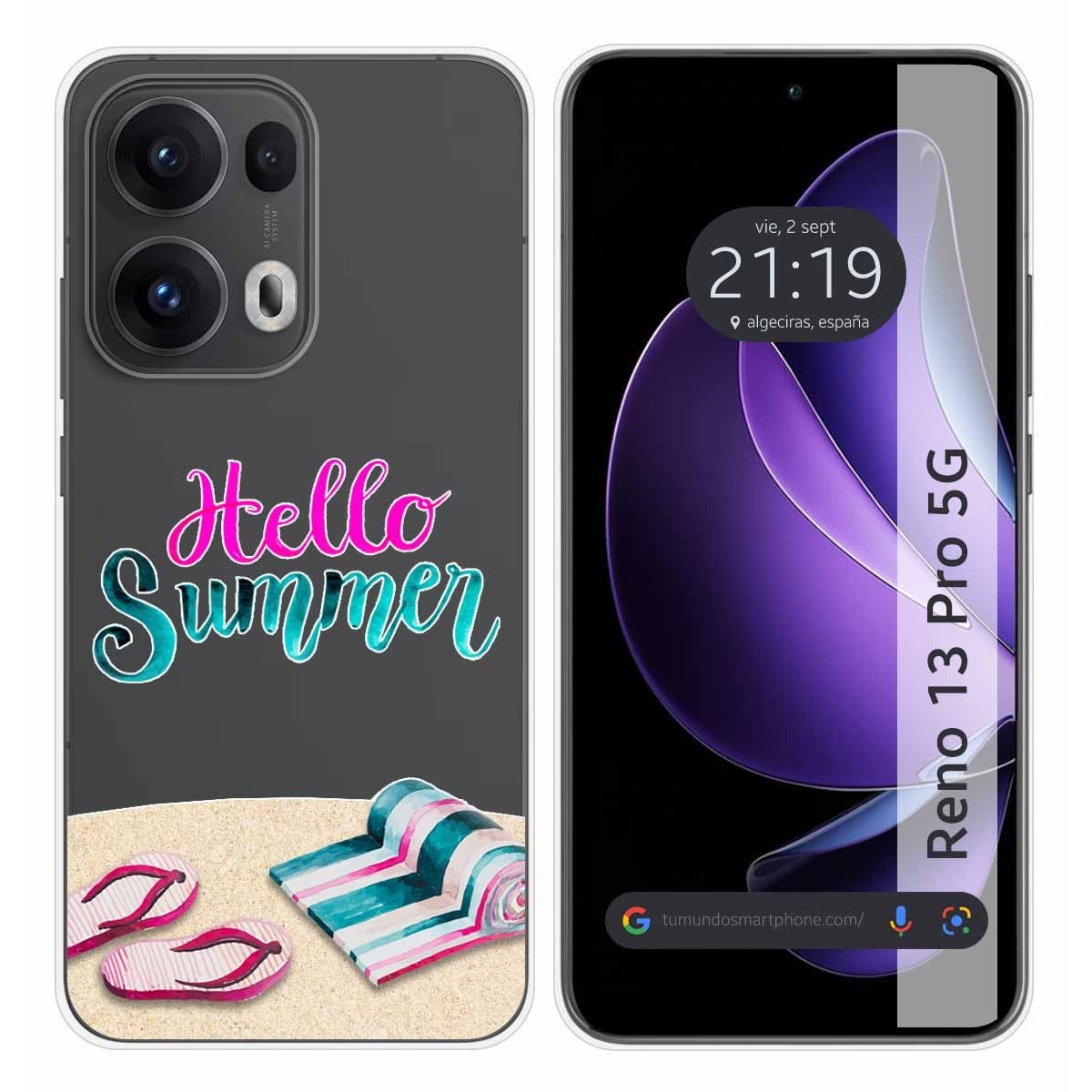 Funda Silicona Transparente para Oppo Reno 13 Pro 5G diseño Summer Dibujos
