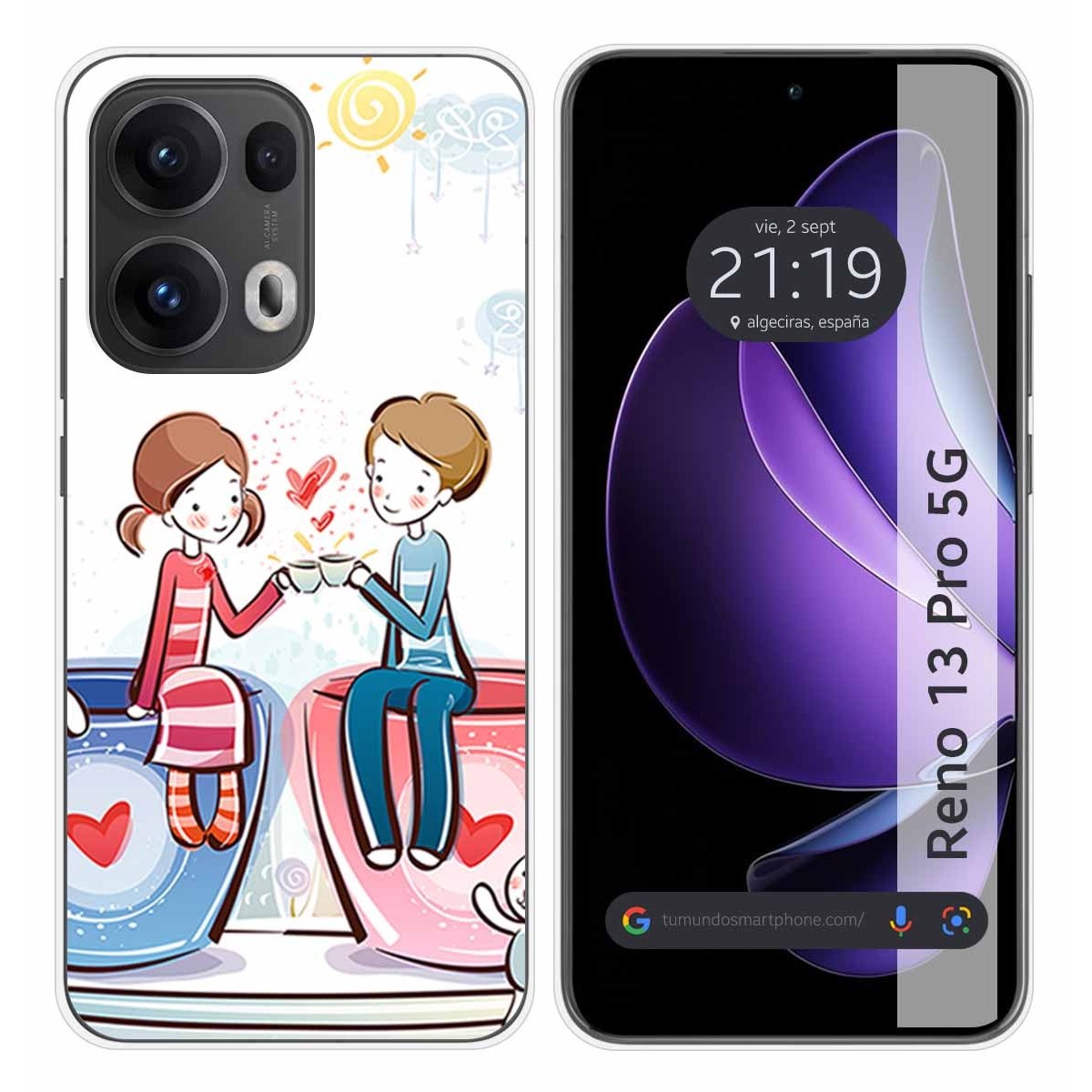 Funda Silicona para Oppo Reno 13 Pro 5G diseño Café Dibujos