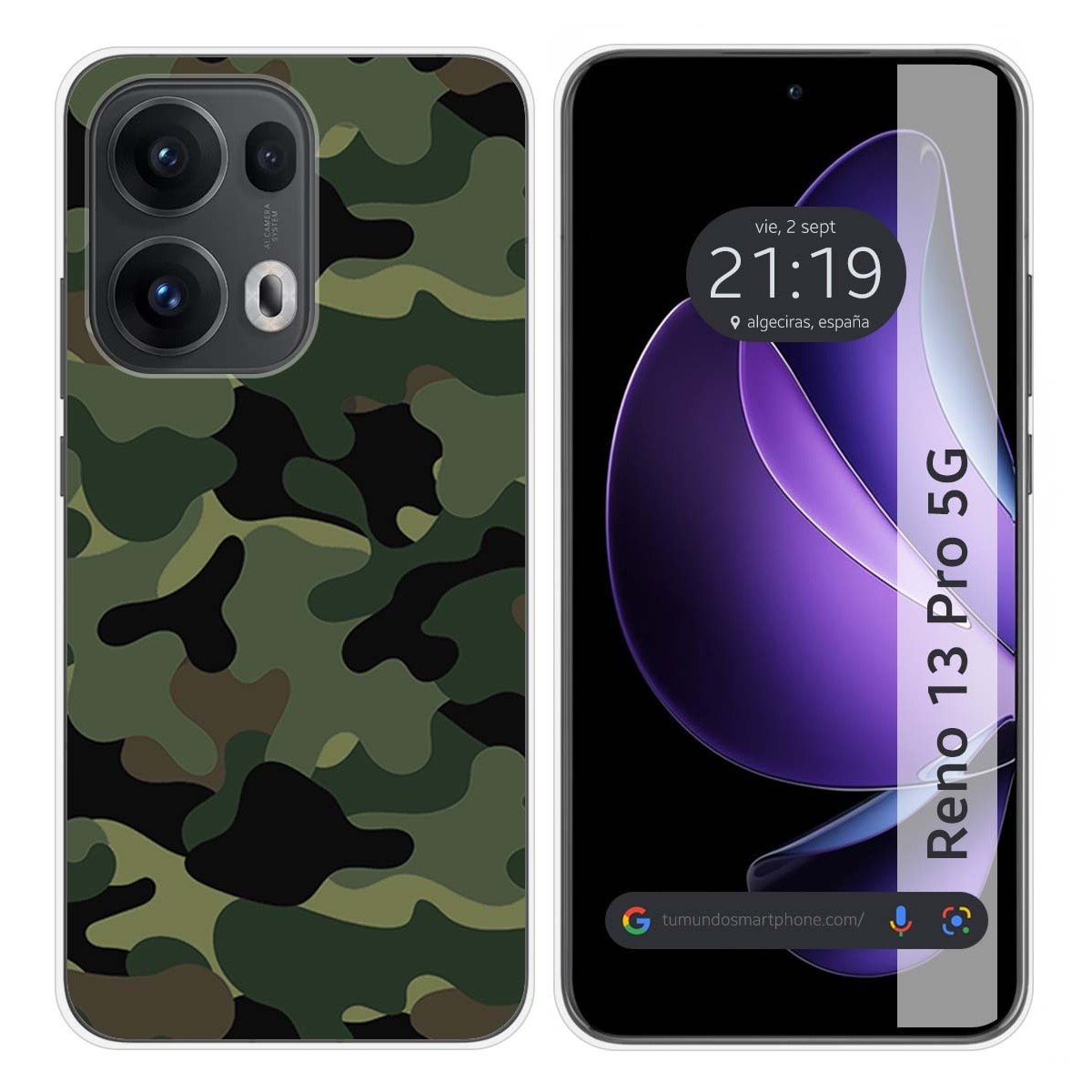 Funda Silicona para Oppo Reno 13 Pro 5G diseño Camuflaje Dibujos