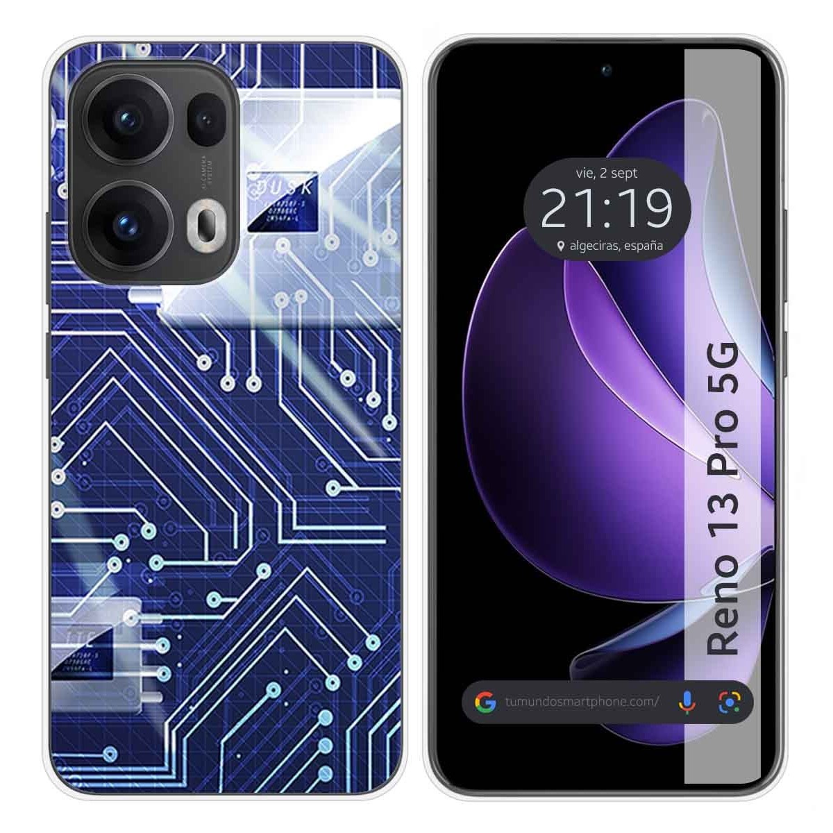 Funda Silicona para Oppo Reno 13 Pro 5G diseño Circuito Dibujos