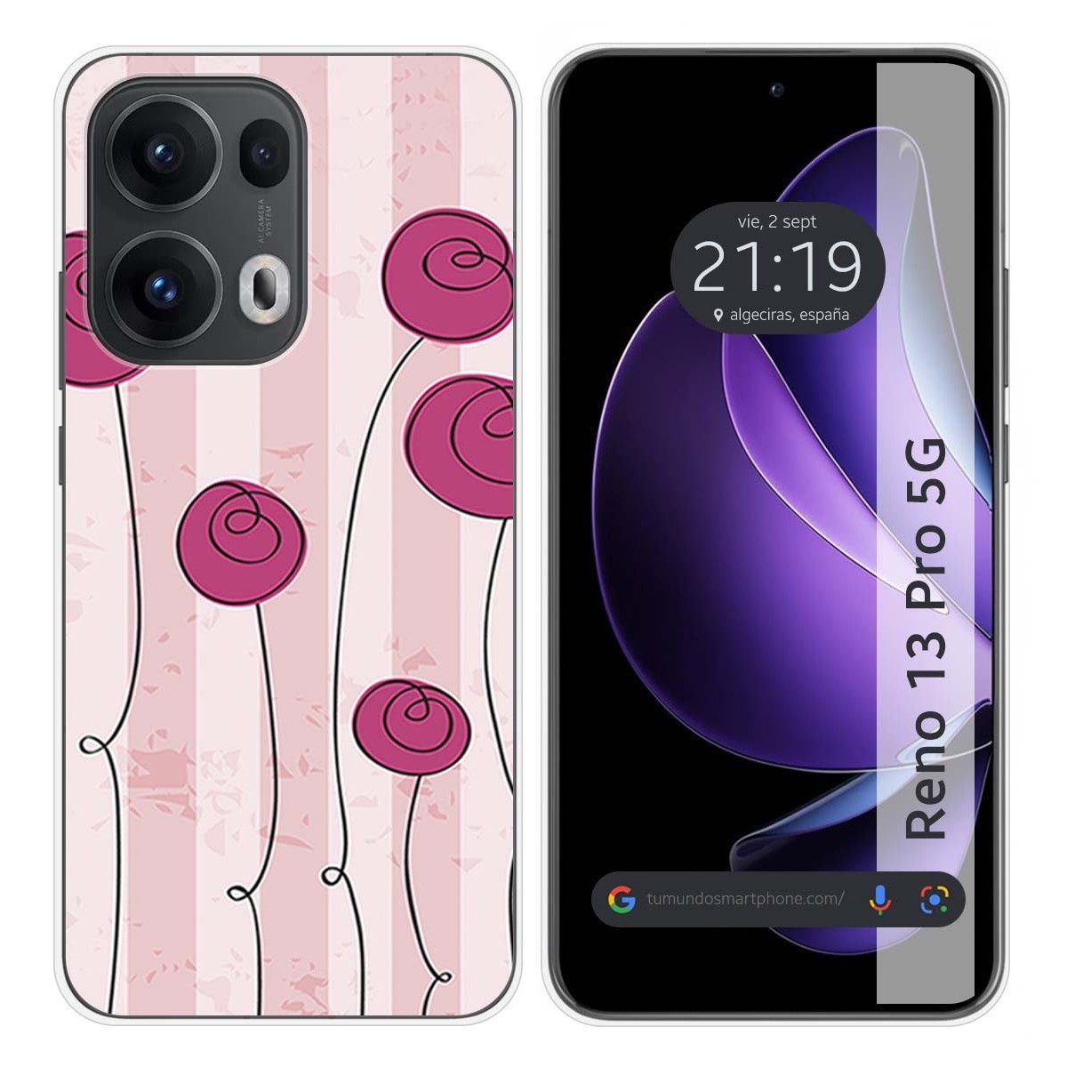 Funda Silicona para Oppo Reno 13 Pro 5G diseño Flores Vintage Dibujos