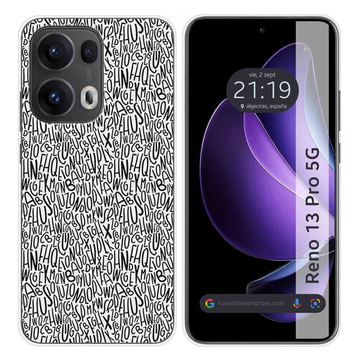 Funda Silicona para Oppo Reno 13 Pro 5G diseño Letras Dibujos