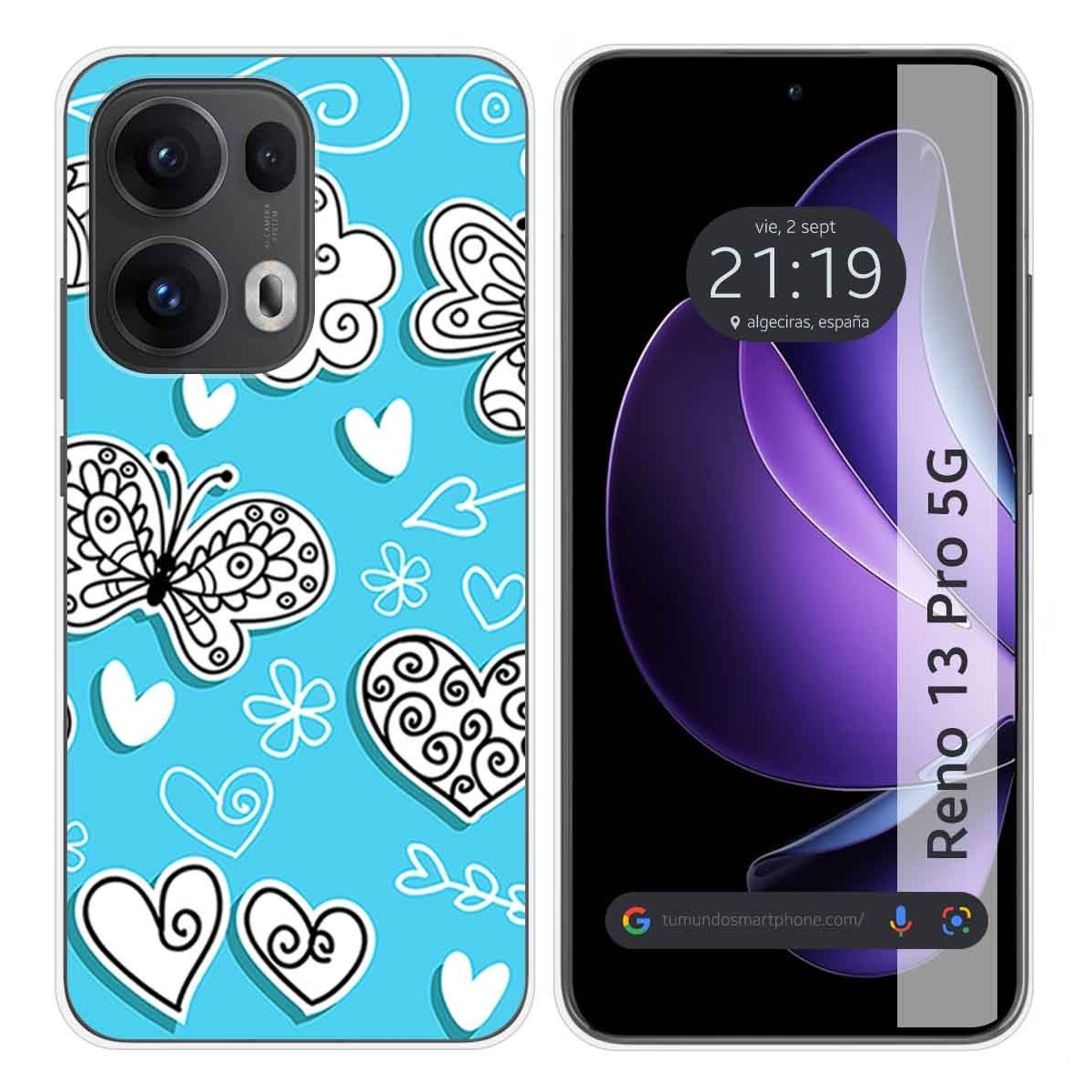 Funda Silicona para Oppo Reno 13 Pro 5G diseño Mariposas Dibujos