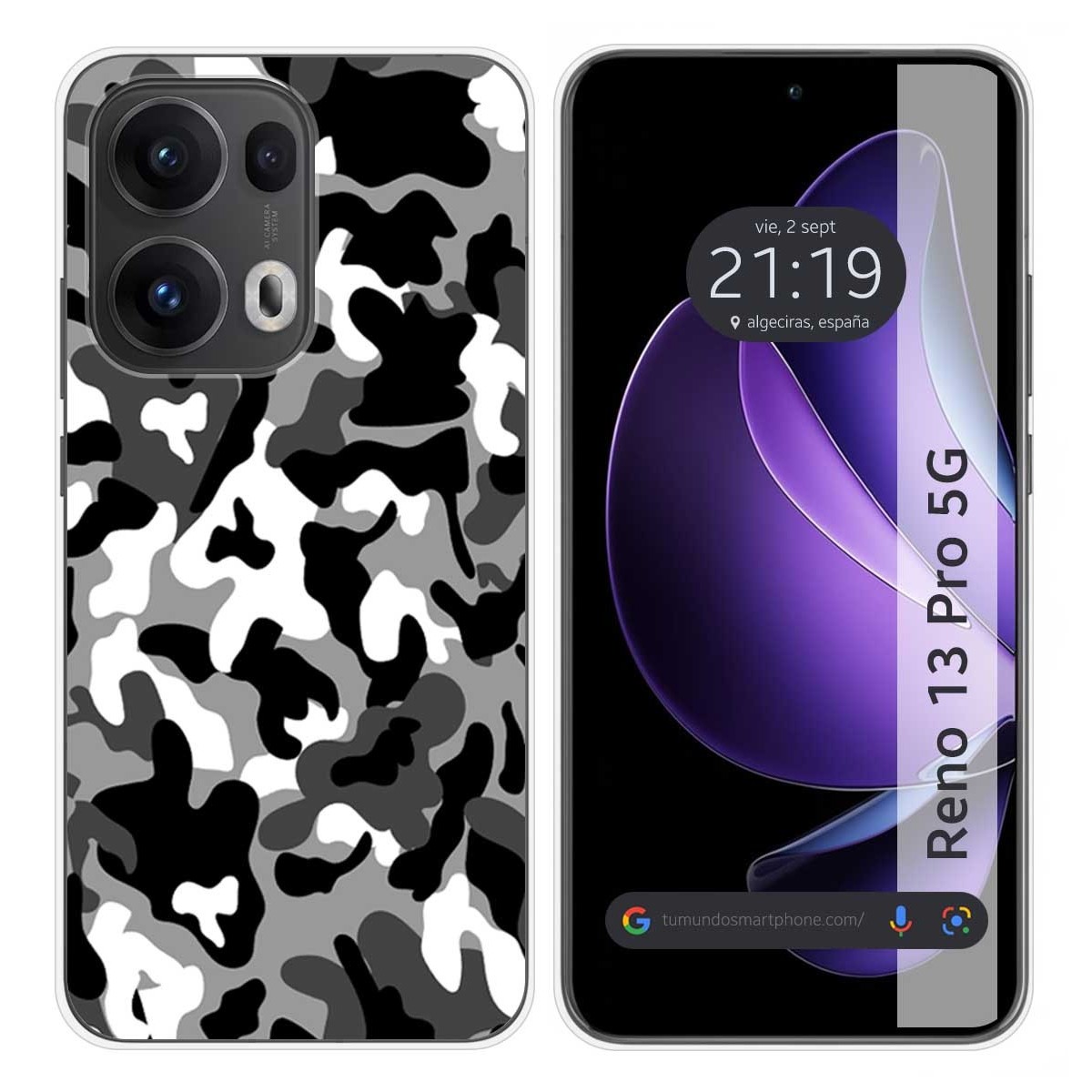 Funda Silicona para Oppo Reno 13 Pro 5G diseño Snow Camuflaje Dibujos