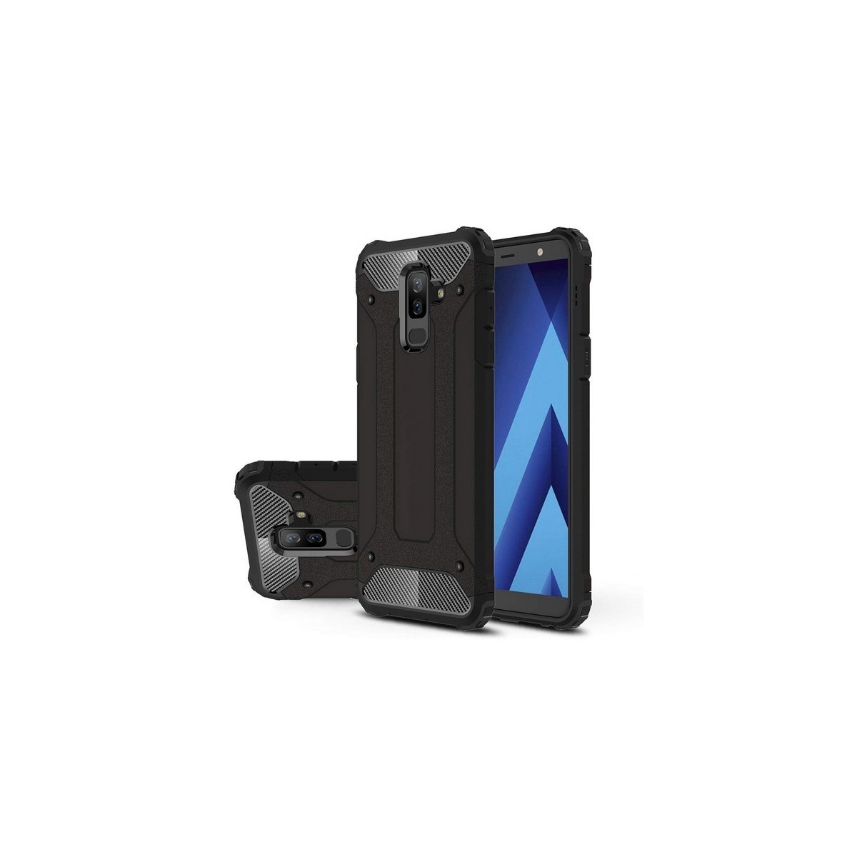 Funda Tipo Hybrid Tough Armor (Pc+Tpu) Negra para Samsung Galaxy A6 Plus (2018)