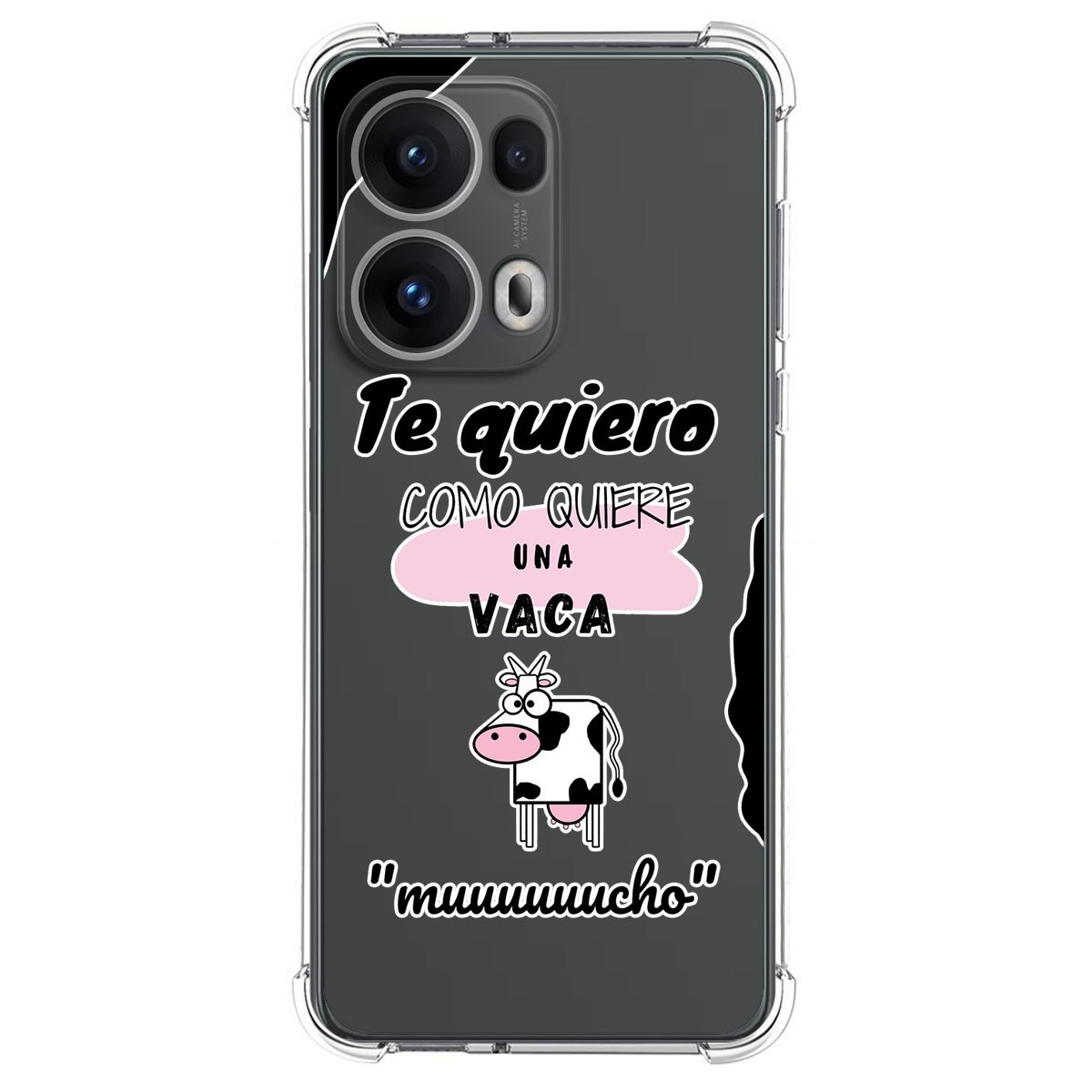 Funda Silicona Antigolpes para Oppo Reno 13 Pro 5G diseño Vaca Dibujos