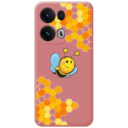 Funda Silicona Líquida Rosa para Oppo Reno 13 Pro 5G diseño Abeja Dibujos