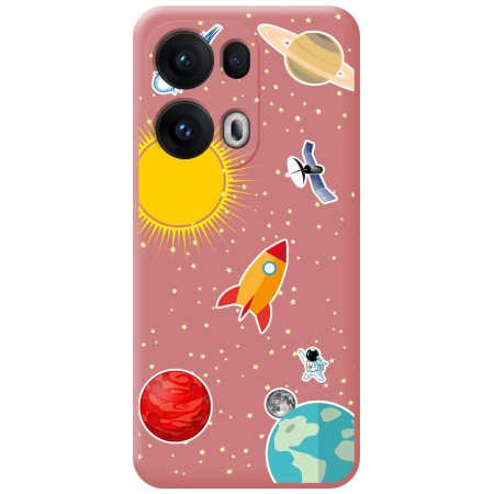 Funda Silicona Líquida Rosa para Oppo Reno 13 Pro 5G diseño Espacio Dibujos
