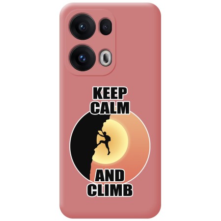 Funda Silicona Líquida Rosa para Oppo Reno 13 Pro 5G diseño Hombre Escalada Dibujos