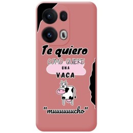 Funda Silicona Líquida Rosa para Oppo Reno 13 Pro 5G diseño Vaca Dibujos