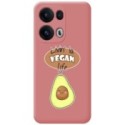 Funda Silicona Líquida Rosa para Oppo Reno 13 Pro 5G diseño Vegan Life Dibujos