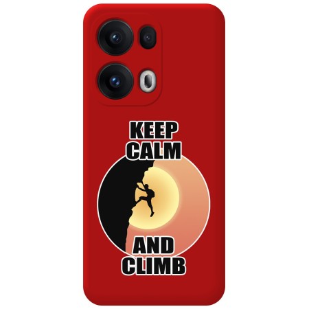 Funda Silicona Líquida Roja para Oppo Reno 13 Pro 5G diseño Hombre Escalada Dibujos