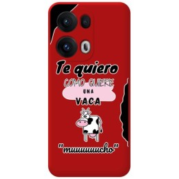 Funda Silicona Líquida Roja para Oppo Reno 13 Pro 5G diseño Vaca Dibujos