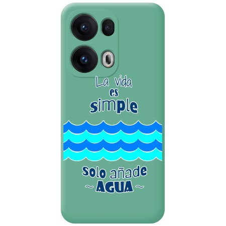 Funda Silicona Líquida Verde para Oppo Reno 13 Pro 5G diseño Agua Dibujos
