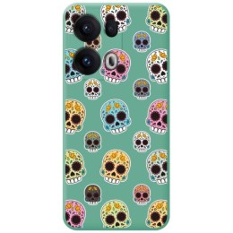 Funda Silicona Líquida Verde para Oppo Reno 13 Pro 5G diseño Catrina Dibujos