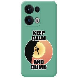 Funda Silicona Líquida Verde para Oppo Reno 13 Pro 5G diseño Hombre Escalada Dibujos