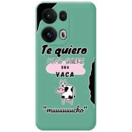 Funda Silicona Líquida Verde para Oppo Reno 13 Pro 5G diseño Vaca Dibujos