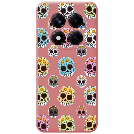 Funda Silicona Líquida Rosa para Xiaomi Redmi Note 14 Pro 4G diseño Catrina Dibujos