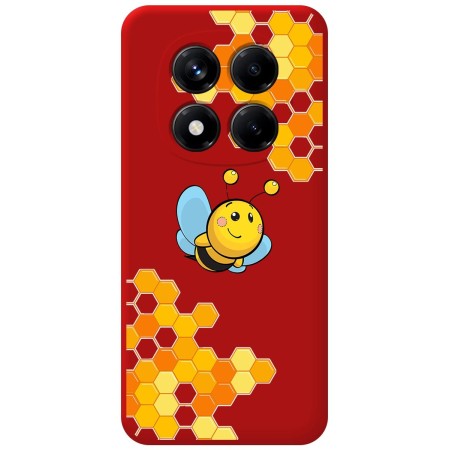 Funda Silicona Líquida Roja para Xiaomi Redmi Note 14 Pro 4G diseño Abeja Dibujos