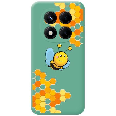 Funda Silicona Líquida Verde para Xiaomi Redmi Note 14 Pro 4G diseño Abeja Dibujos