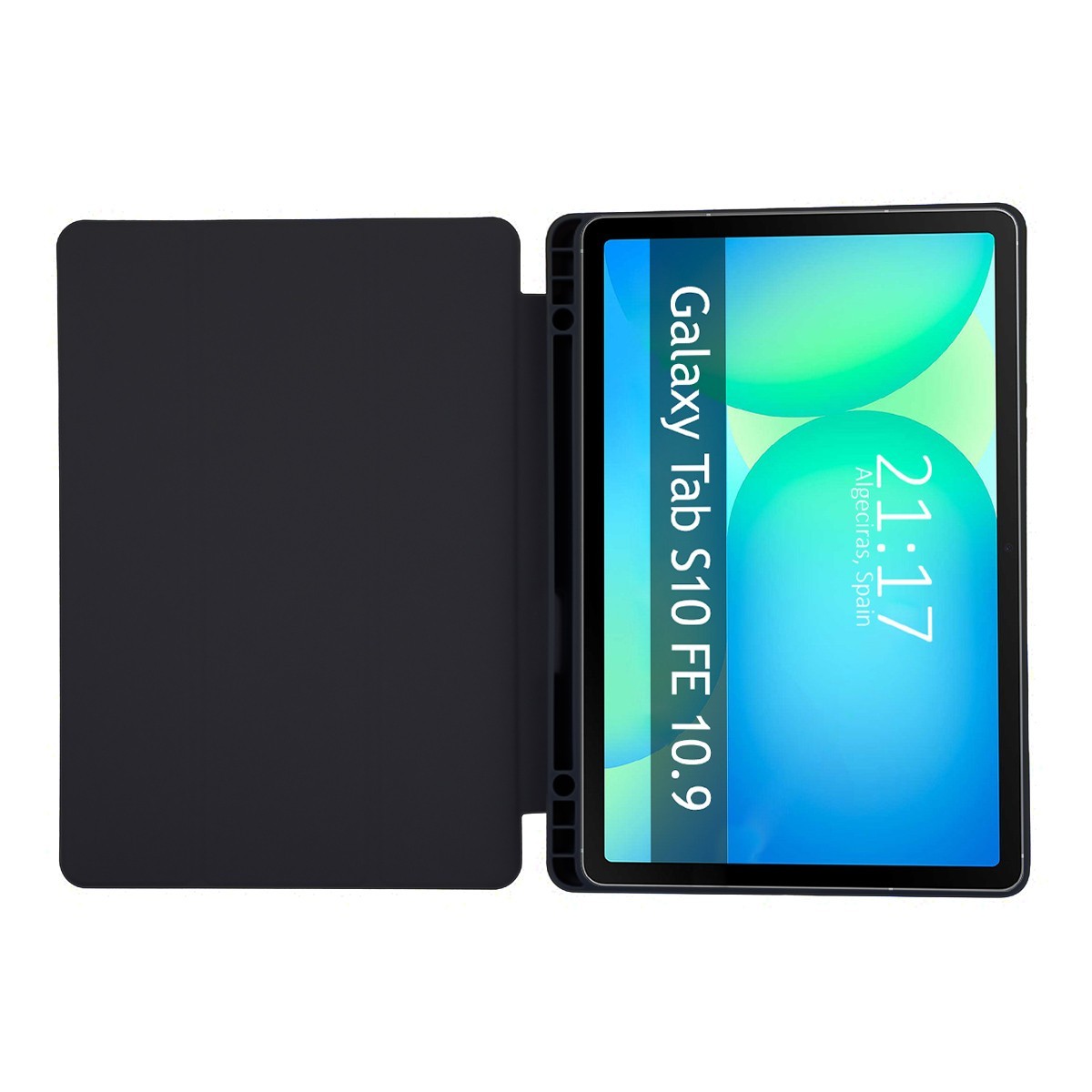 Funda con tapa Smart para Samsung Galaxy Tab S10 FE+ Plus color Negra
