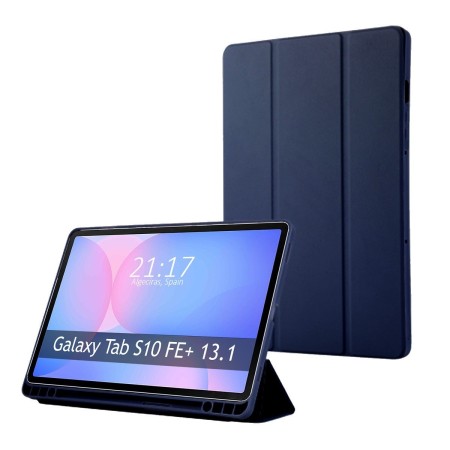 Funda con tapa Smart para Samsung Galaxy Tab S10 FE+ Plus color Azul