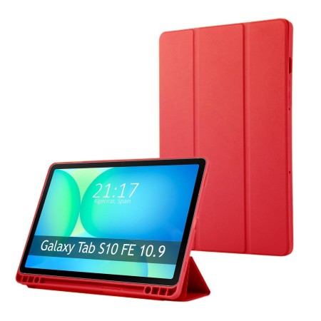 Funda con tapa Smart para Samsung Galaxy Tab S10 FE color Roja