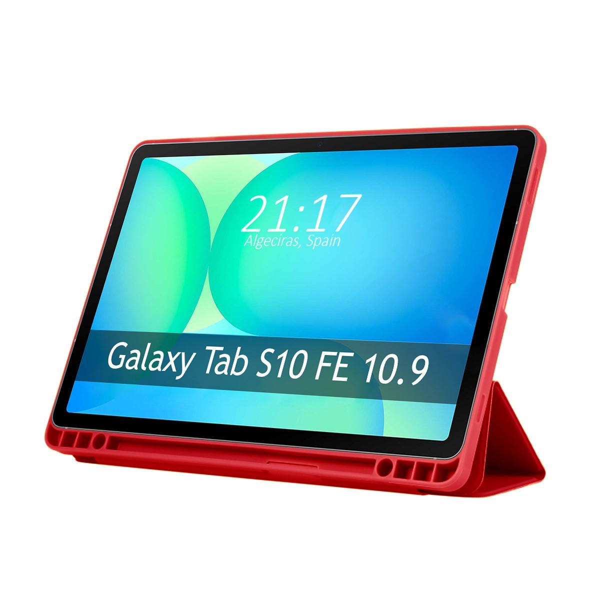 Funda con tapa Smart para Samsung Galaxy Tab S10 FE color Roja