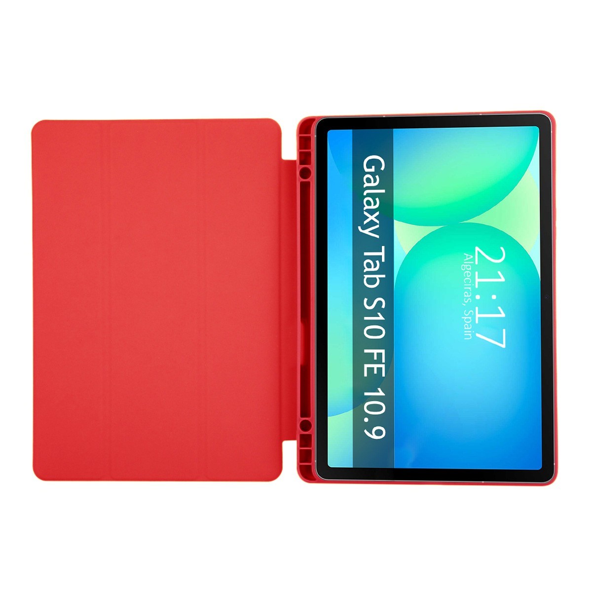 Funda con tapa Smart para Samsung Galaxy Tab S10 FE+ Plus color Roja