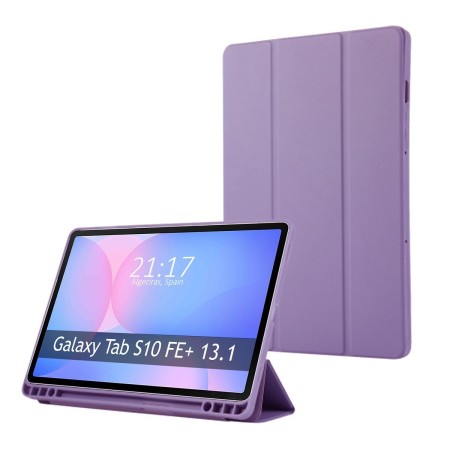 Funda con tapa Smart para Samsung Galaxy Tab S10 FE+ Plus color Morada