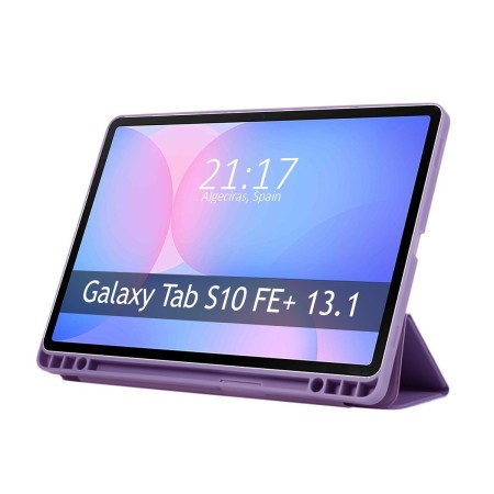 Funda con tapa Smart para Samsung Galaxy Tab S10 FE+ Plus color Morada