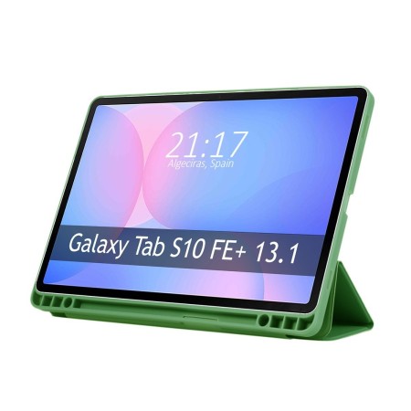Funda con tapa Smart para Samsung Galaxy Tab S10 FE+ Plus color Verde