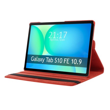 Funda Giratoria 360 para Samsung Galaxy Tab S10 FE color Roja