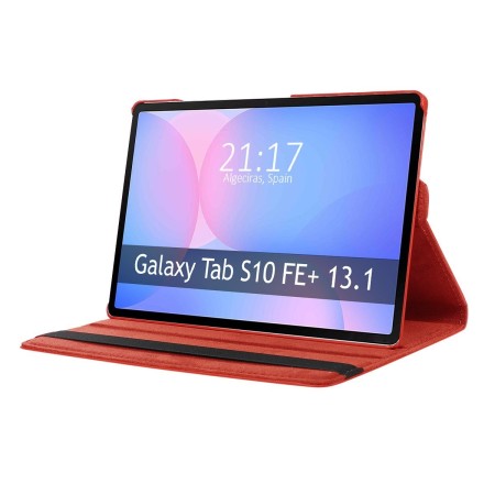 Funda Giratoria 360 para Samsung Galaxy Tab S10 FE+ Plus color Roja